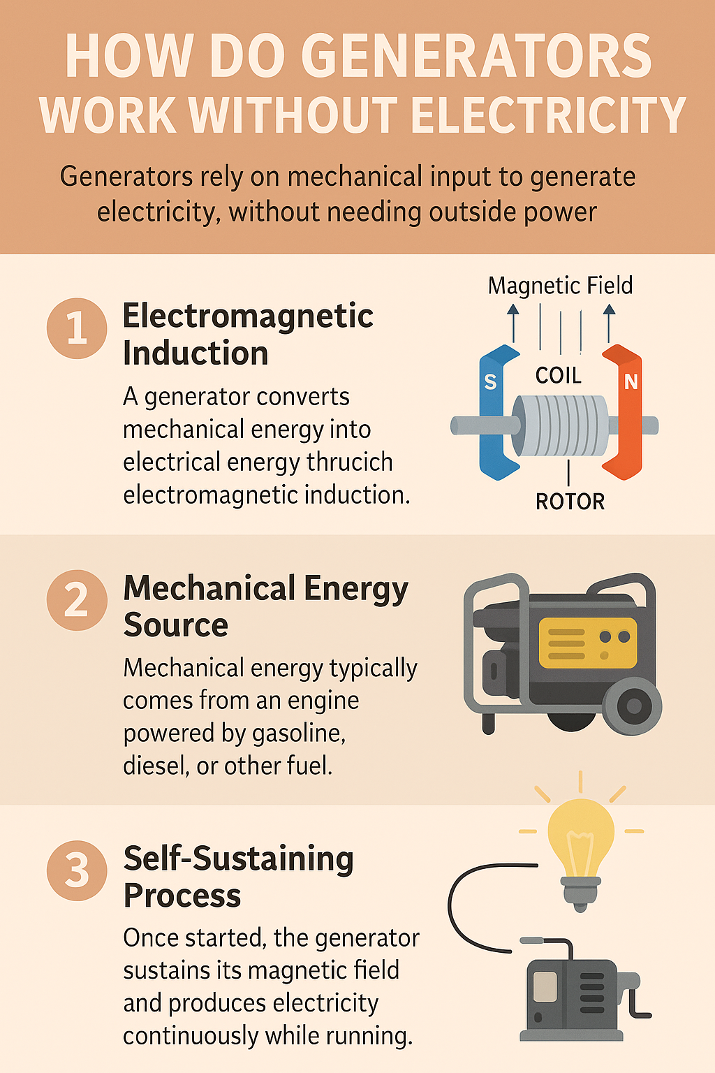 How Do Generators Work Without Electricity?
