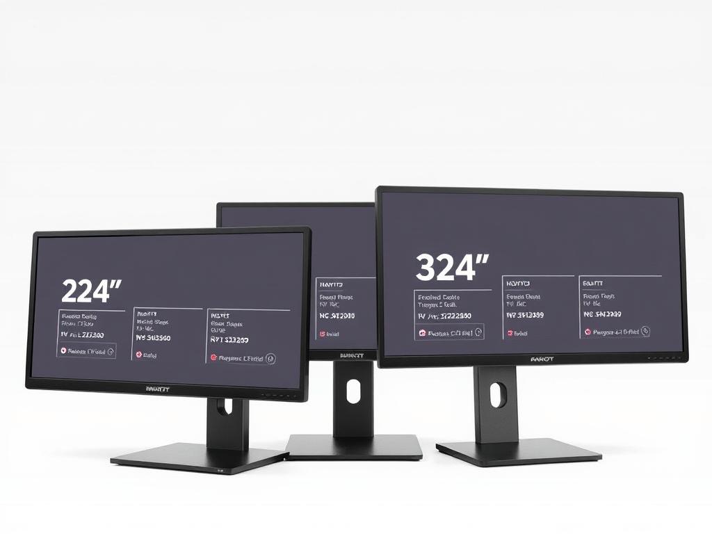 Different monitor sizes for dual monitor desk setup for productivity
