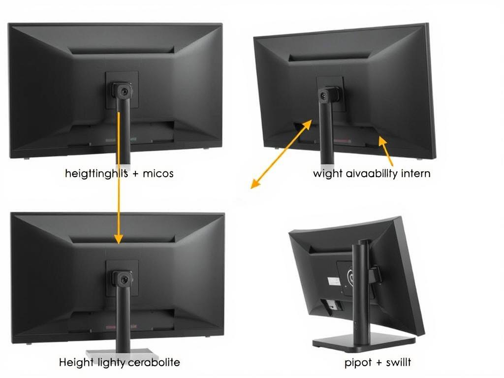 Ergonomic monitor features for productivity setup