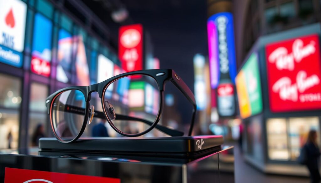 Generate an image of Meta Ray-Ban Display glasses