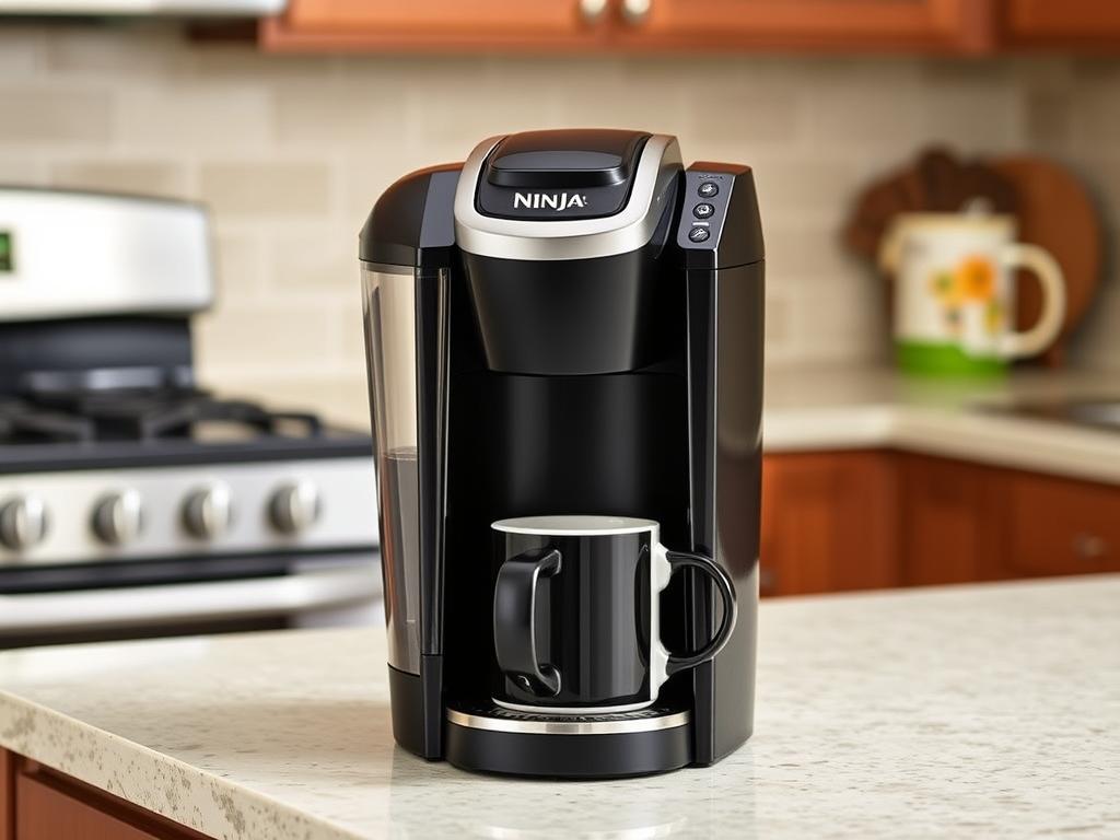 Ninja Single Serve Coffee Maker with multiple brew style buttons and K-Cup compatibility