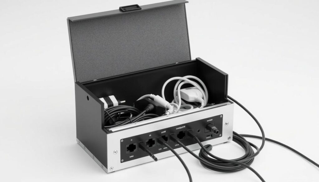 SCANDINAVIAN HUB Cable Management Box for dual monitor setup