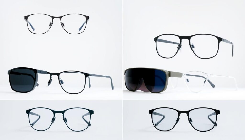 Various AI glasses models displayed side by side for comparison