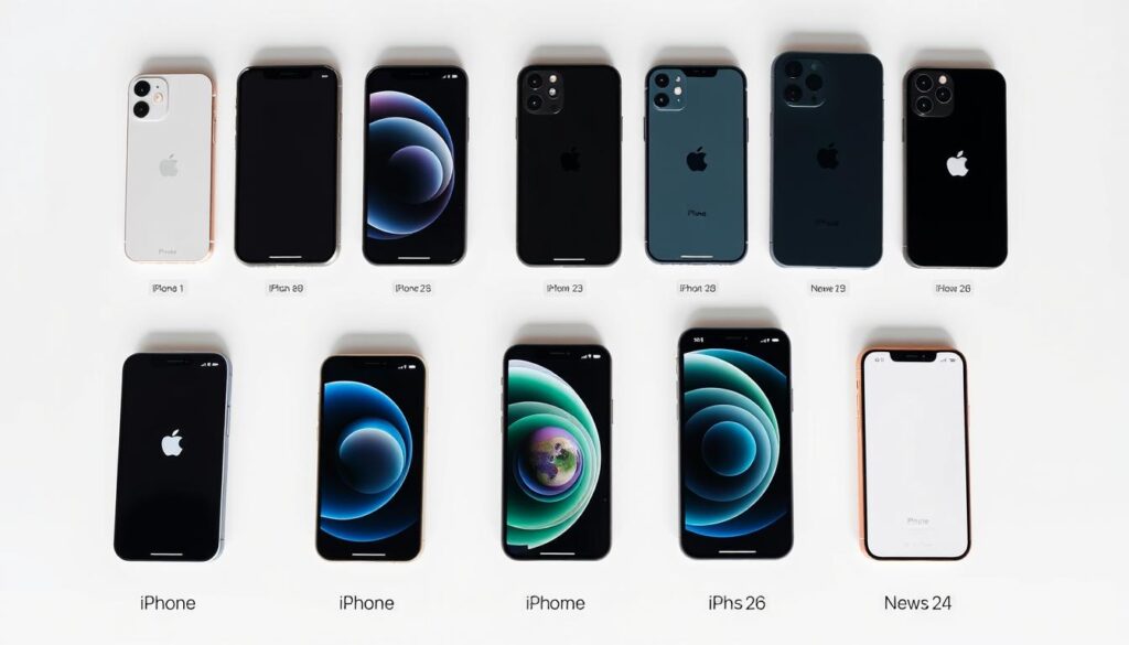 Visual guide showing all iPhone models compatible with iOS 26