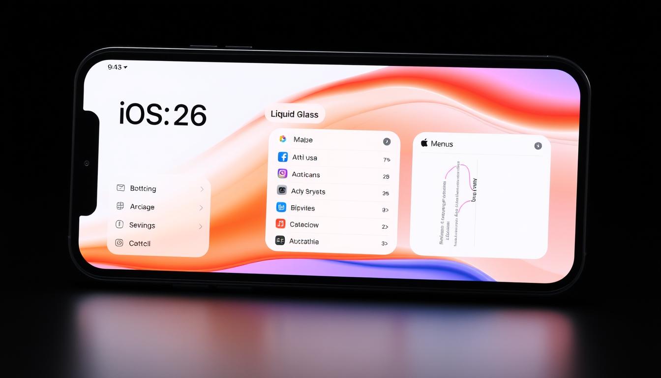 iOS 26 official launch showing Liquid Glass design interface on iPhone