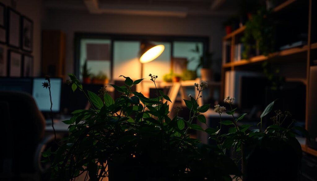 low-light office plants