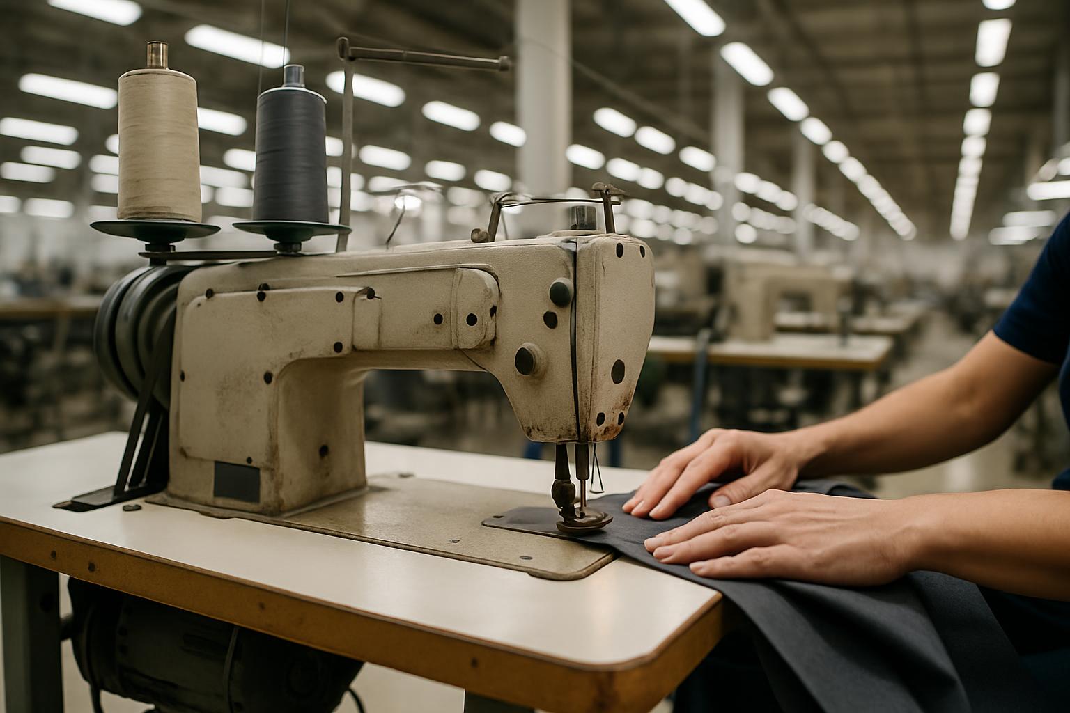 Industrial Sewing Machine in Factory